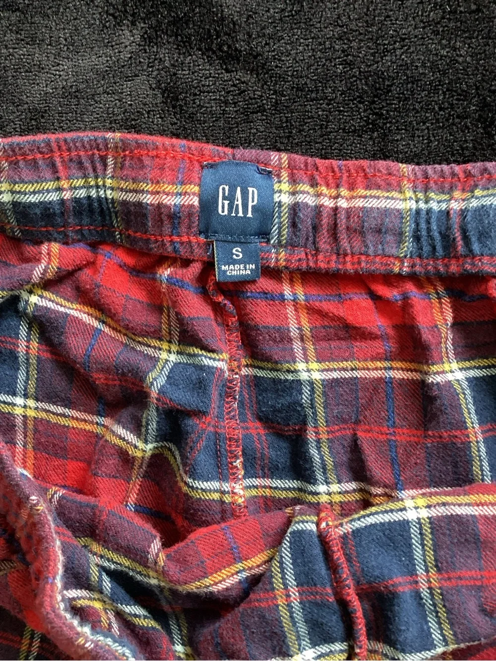 GAP Red and Navy Plaid Flannel Pants